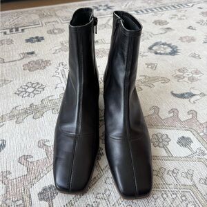 BY FAR Black Leather Heeled Boots